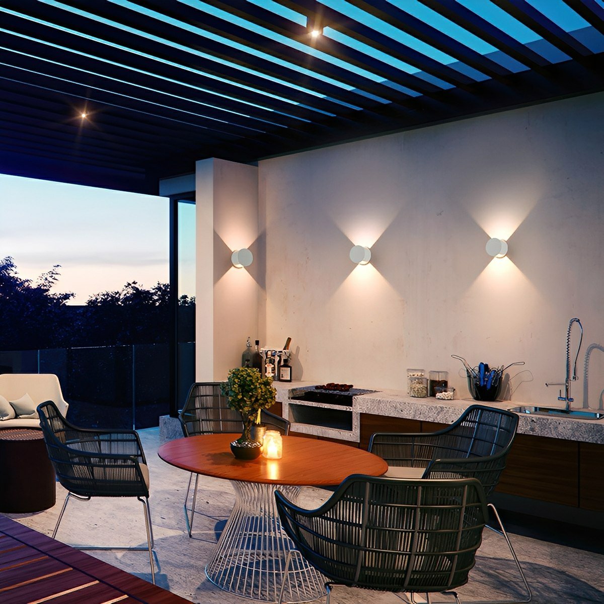 Modern Waterproof Round Up and Down Lights LED Wall Lights