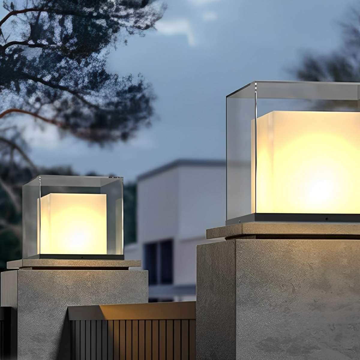 Modern Waterproof Square LED Outdoor Post Lights
