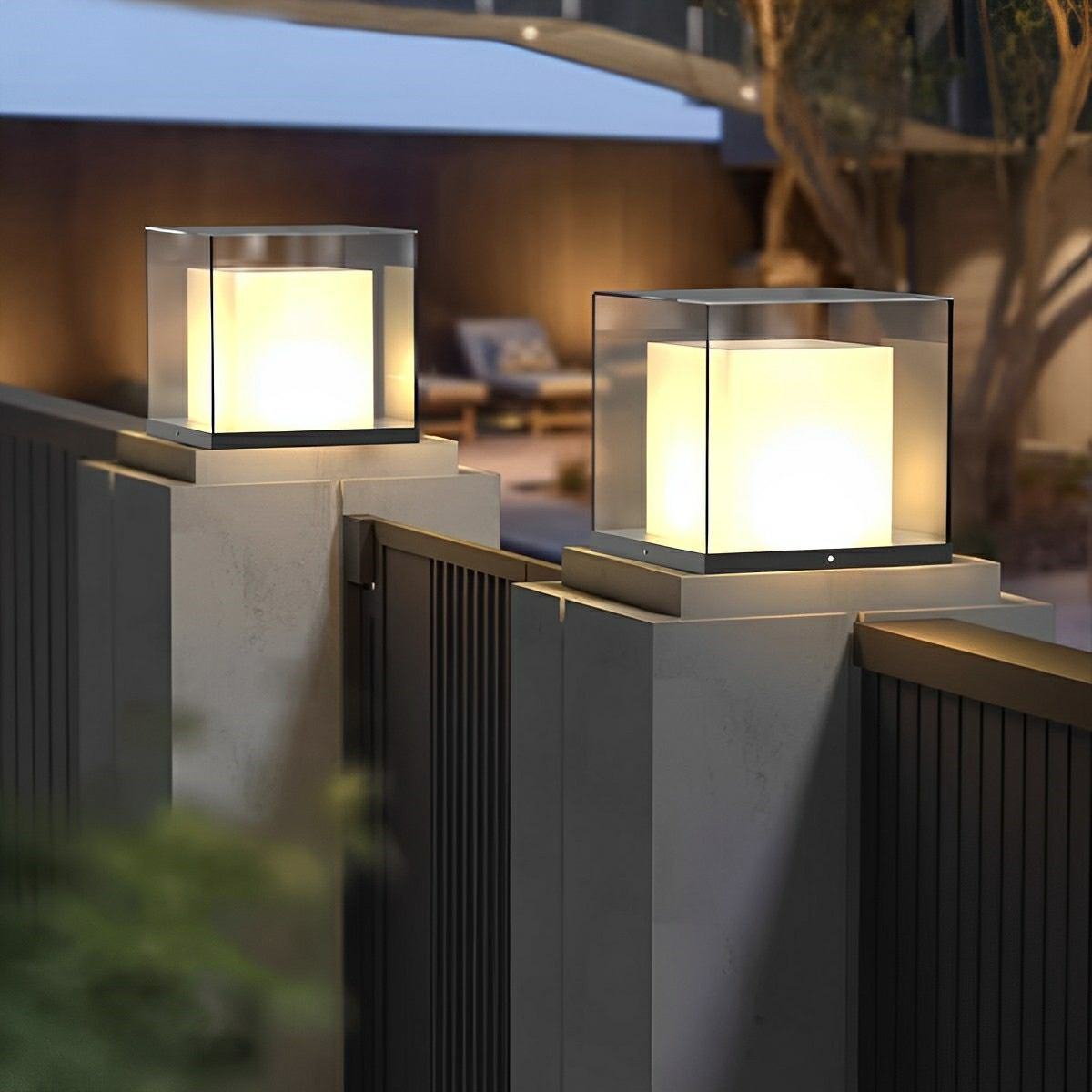 Modern Waterproof Square LED Outdoor Post Lights