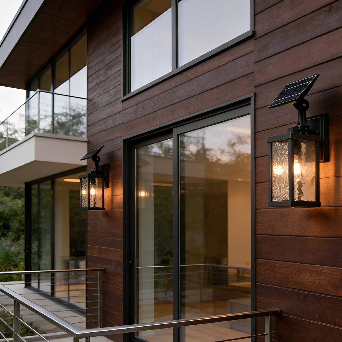 Rustic Rectangular Waterproof Outdoor LED Porch Wall Lights