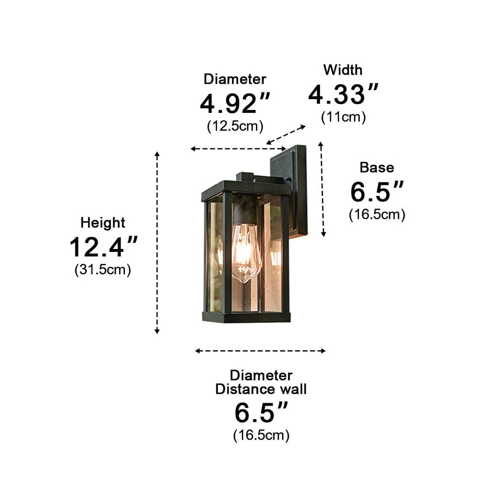 Rustic Rectangular Waterproof Outdoor LED Porch Wall Lights