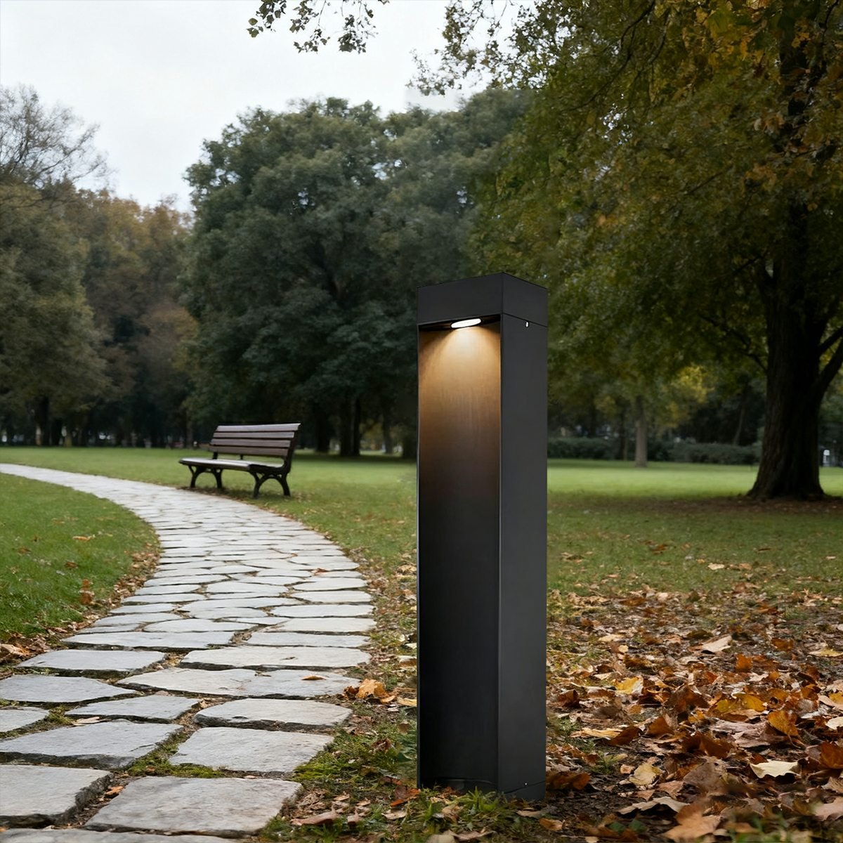 Square LED Waterproof Black Modern Outdoor Lawn Light Path Lights