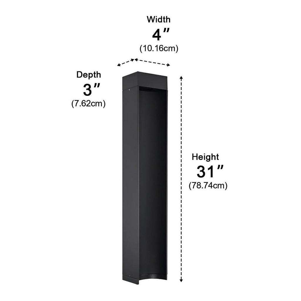 Square LED Waterproof Black Modern Outdoor Lawn Light Path Lights