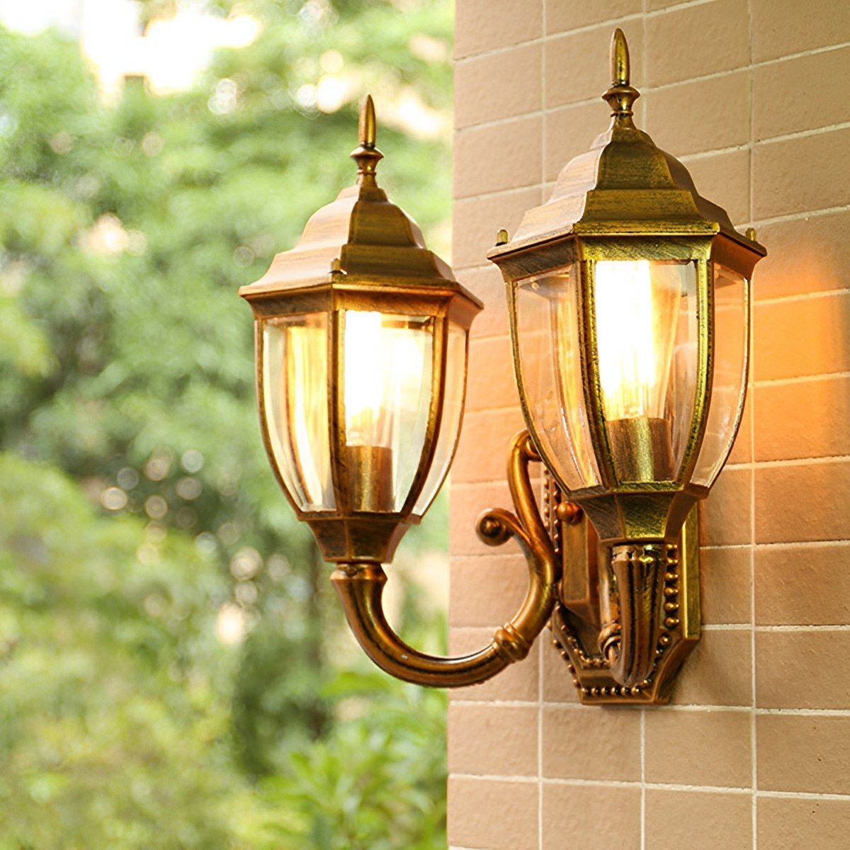 Vintage Rustic Castle Double Head  Waterproof Outdoor LED Porch Wall Lights