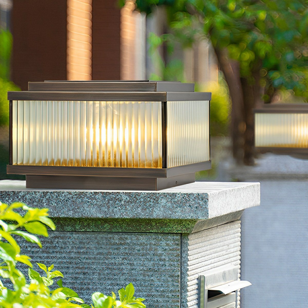 Waterproof Vintage Copper Square LED Outdoor Post Lights